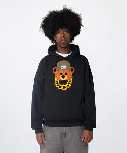 Henry Bear Chenille Hoodie - Black | Reason Clothing Premium
