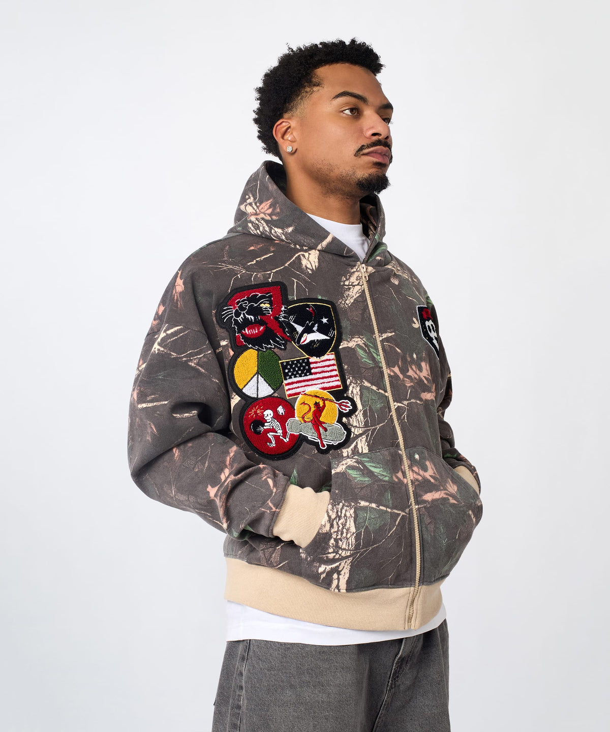 Recon Patch Camo Zip Hoodie | Reason Clothing Featured