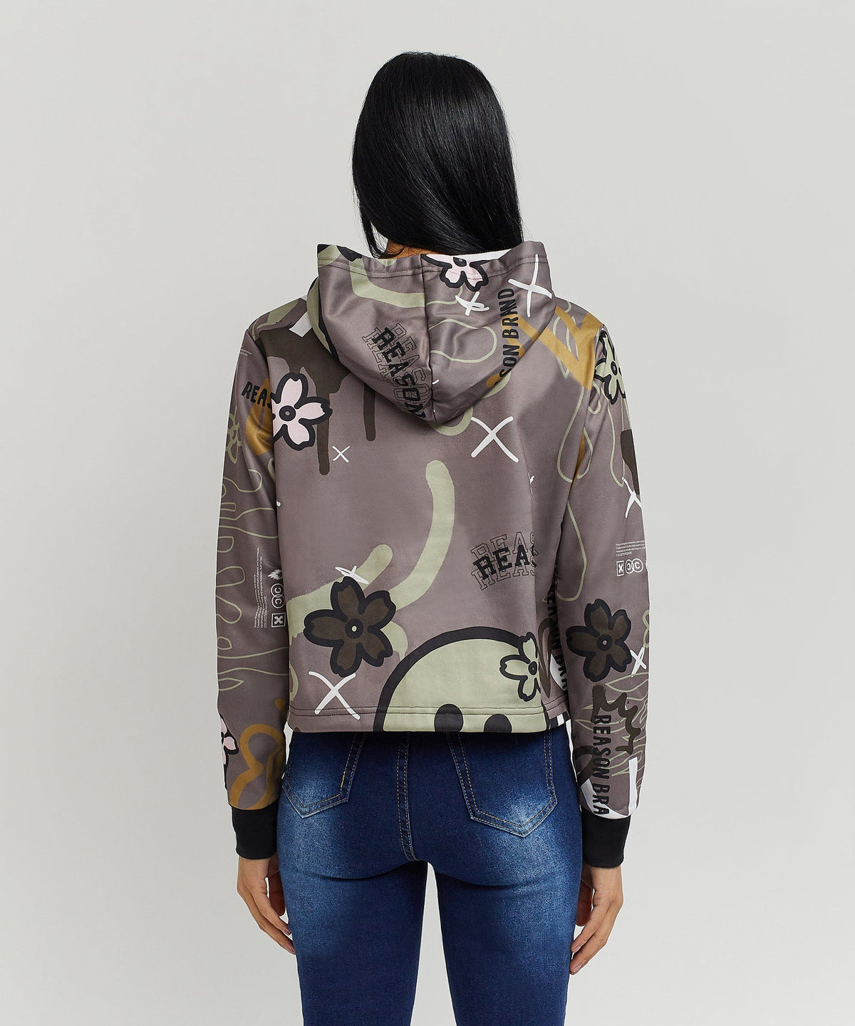Doodle Women's Graphic Pull-over Long Sleeve Hoodie - Brown | Reason Clothing Best Price
