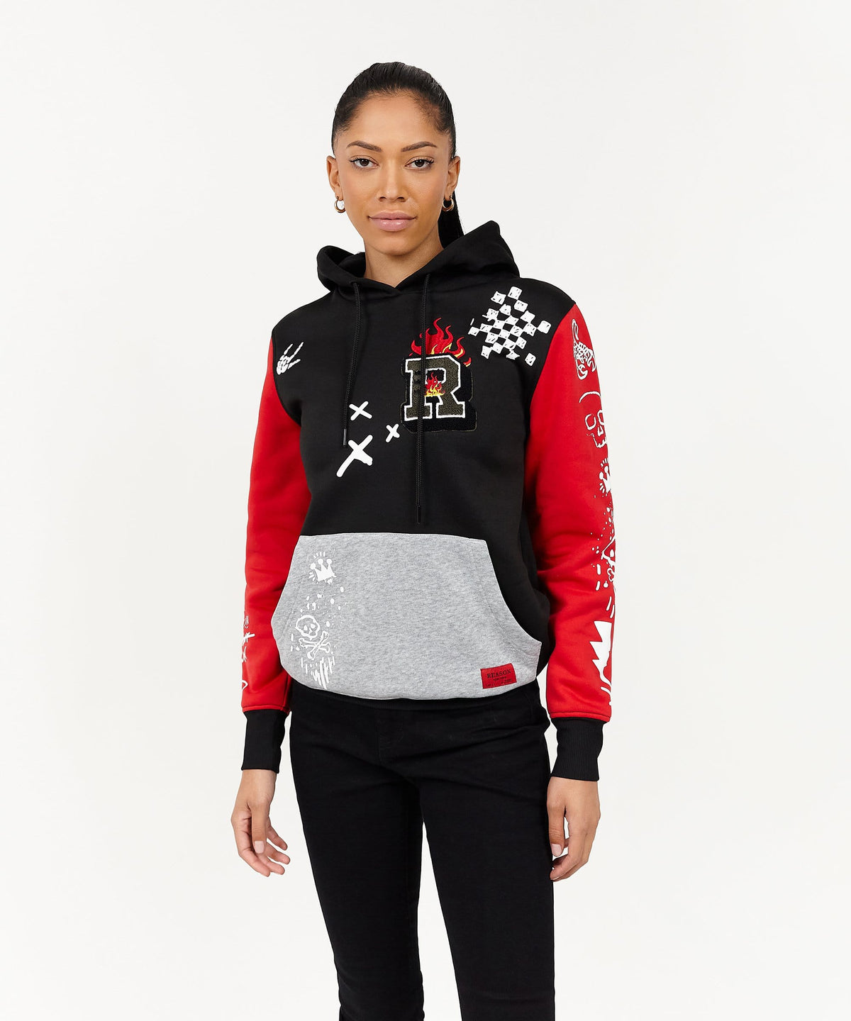 Princeton Women's Graphic Pull-Over Long Sleeve Hoodie - Black | Reason Clothing Essential