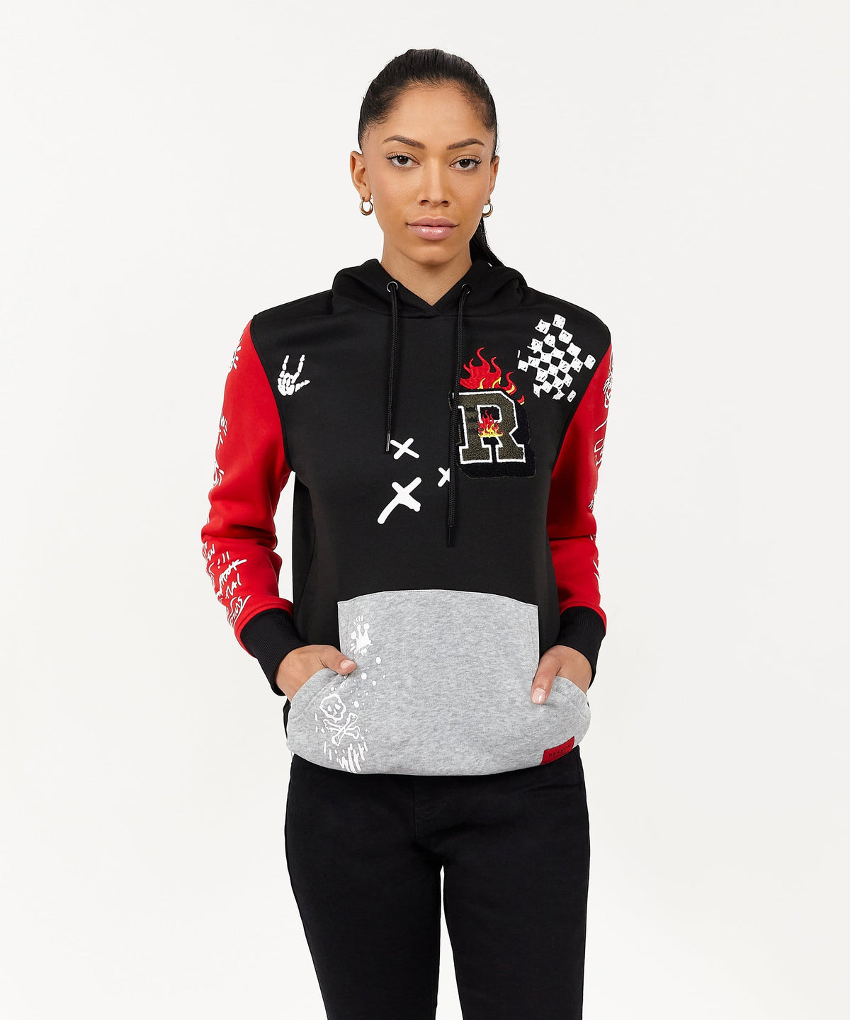 Princeton Women's Graphic Pull-Over Long Sleeve Hoodie - Black | Reason Clothing Essential
