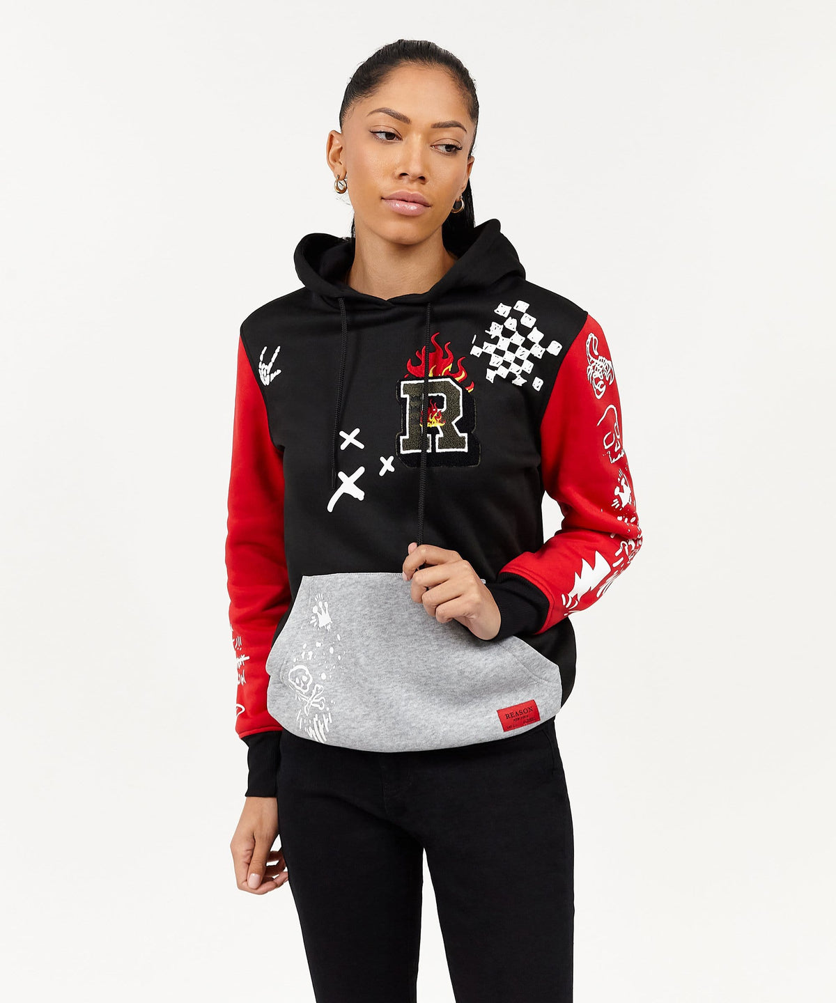 Princeton Women's Graphic Pull-Over Long Sleeve Hoodie - Black | Reason Clothing Essential