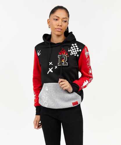 Princeton Women's Graphic Pull-Over Long Sleeve Hoodie - Black | Reason Clothing Essential