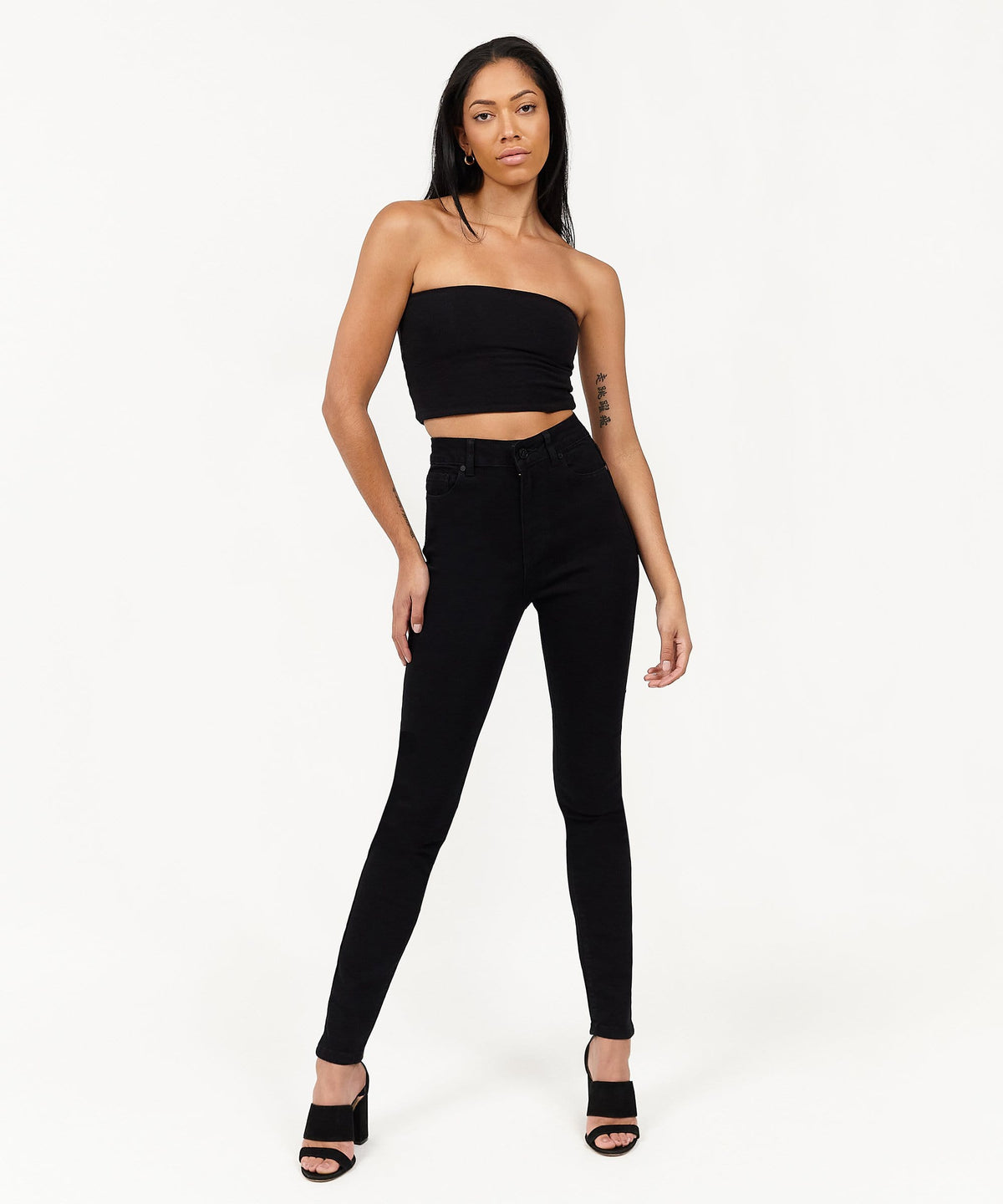 Evelyn Women's High-Waist Super Skinny Jeans - Black | Reason Clothing Deals