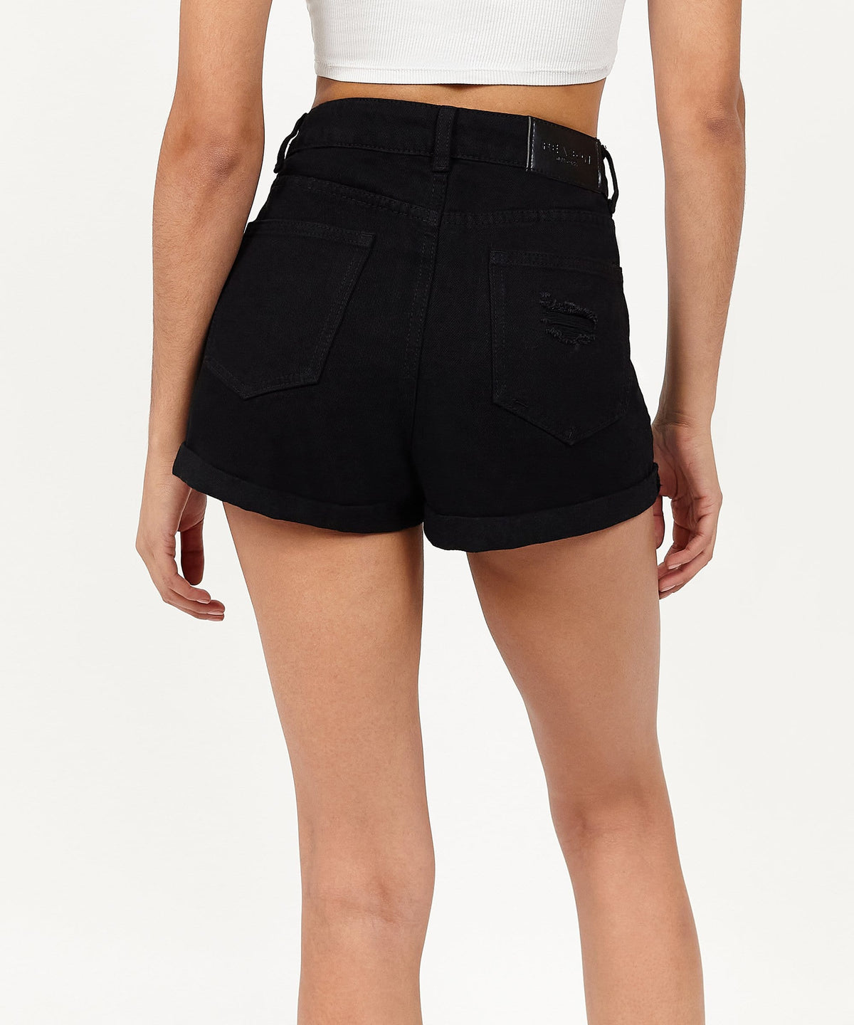After Hours Women's Distressed Denim Shorts - Black | Reason Clothing Special Offer