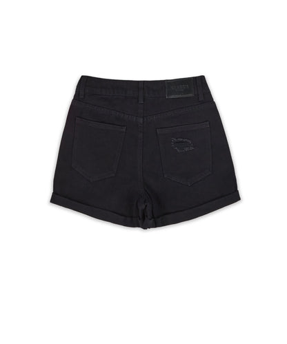 After Hours Women's Distressed Denim Shorts - Black | Reason Clothing Special Offer
