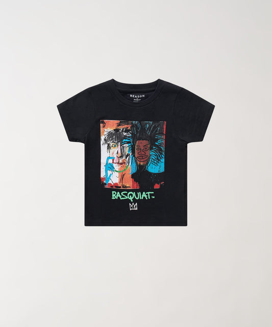 Basquiat Warhol Kid's Graphic Short Sleeve Tee - Black | Reason Clothing Signature