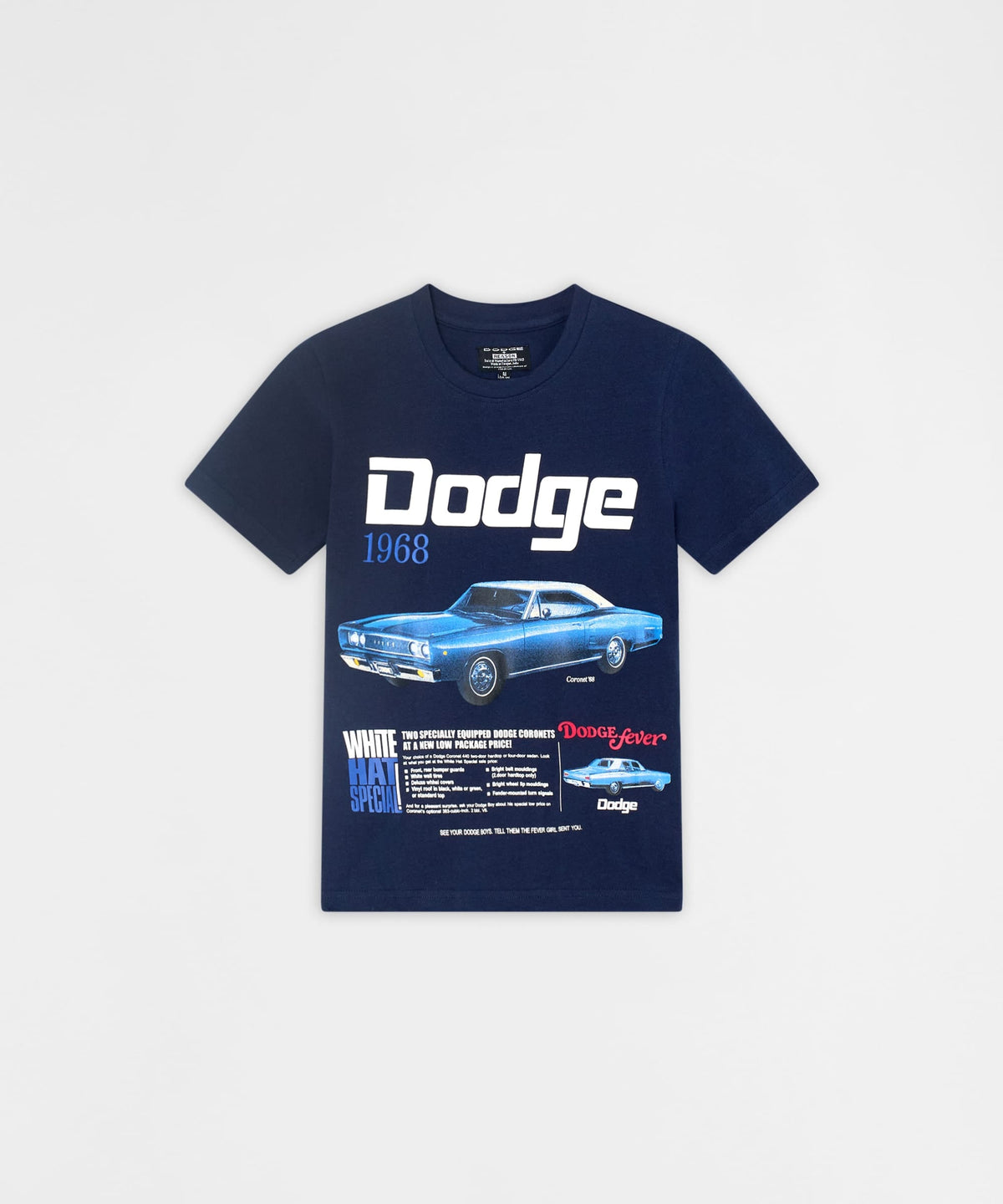 Dodge White Hat Special Kid's Graphic Short Sleeve Tee - Dark Blue | Reason Clothing Smart Buy