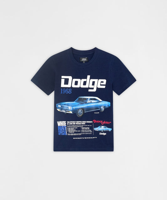 Dodge White Hat Special Kid's Graphic Short Sleeve Tee - Dark Blue | Reason Clothing Smart Buy