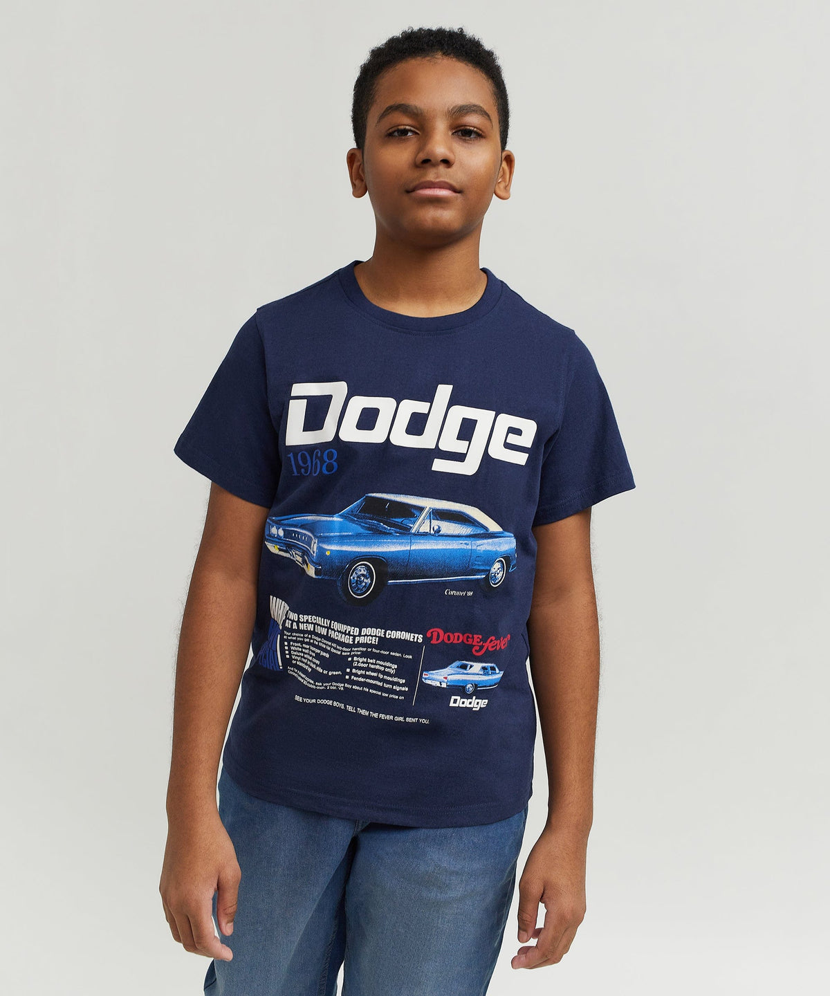 Dodge White Hat Special Kid's Graphic Short Sleeve Tee - Dark Blue | Reason Clothing Smart Buy