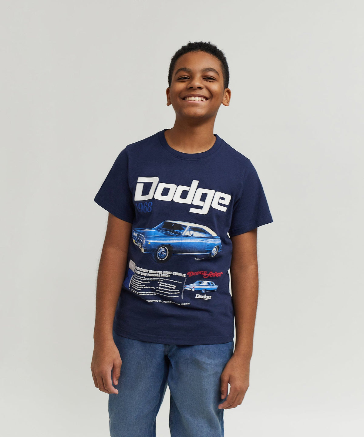 Dodge White Hat Special Kid's Graphic Short Sleeve Tee - Dark Blue | Reason Clothing Smart Buy