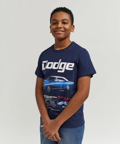 Dodge White Hat Special Kid's Graphic Short Sleeve Tee - Dark Blue | Reason Clothing Smart Buy