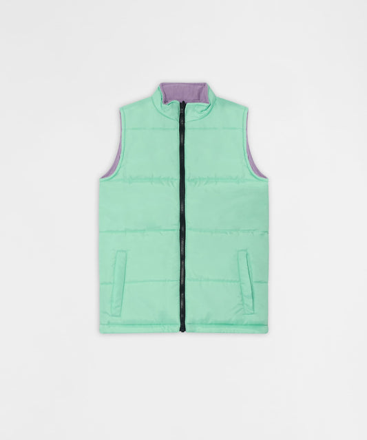 Fresh Start Kid's Reversible Puffer Vest - Sage | Reason Clothing Recommended