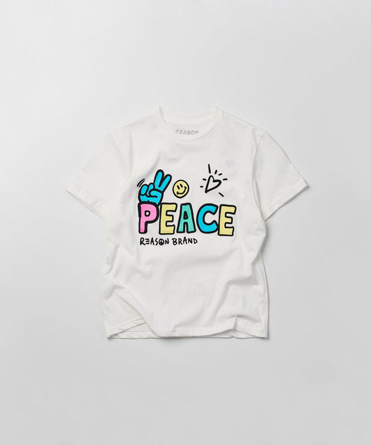 Peace Kid's Graphic Short Sleeve Tee - White | Reason Clothing Sale