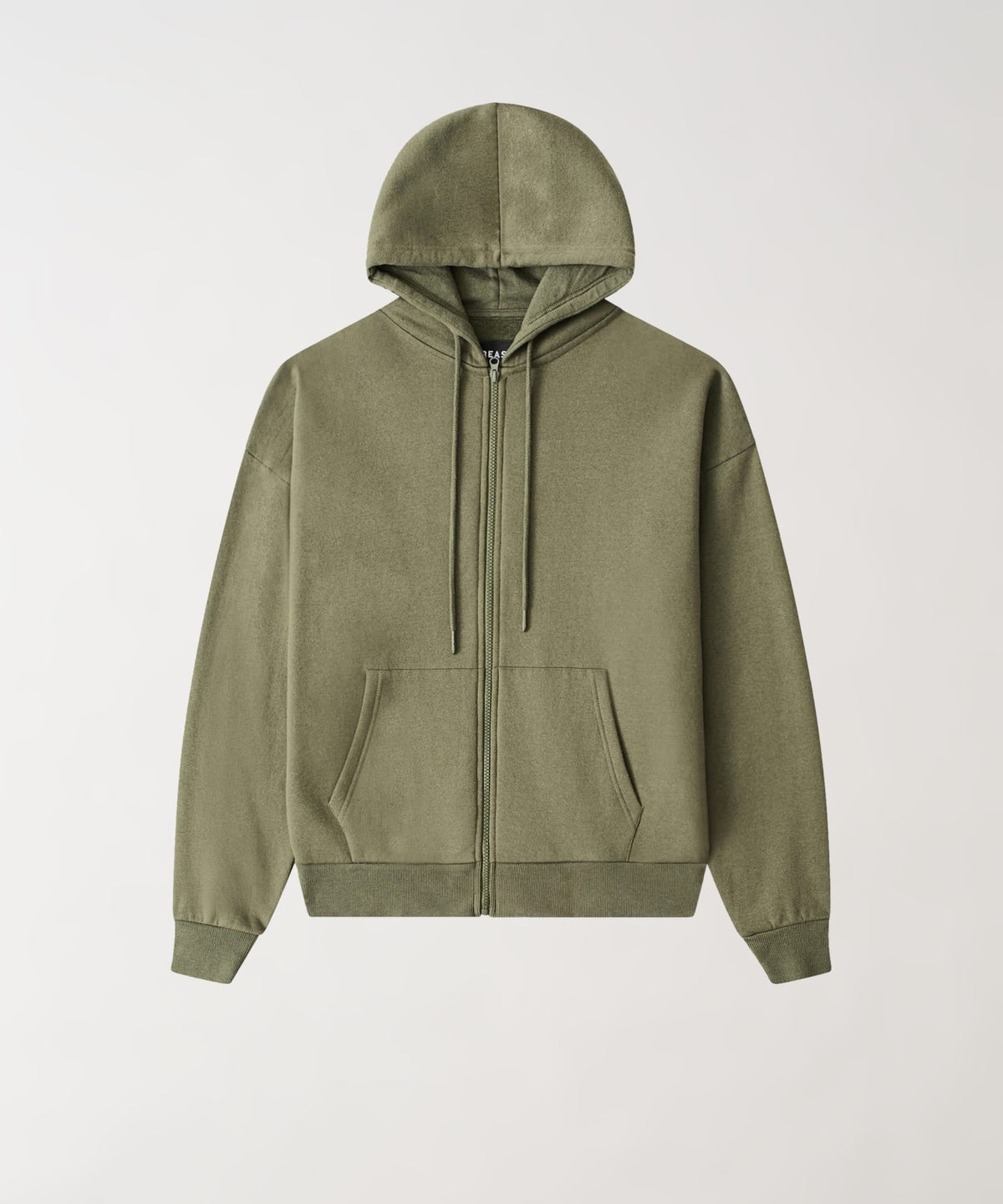 Essential Boxy Fit Zip Up Hoodie - Olive Green | Reason Clothing Deals