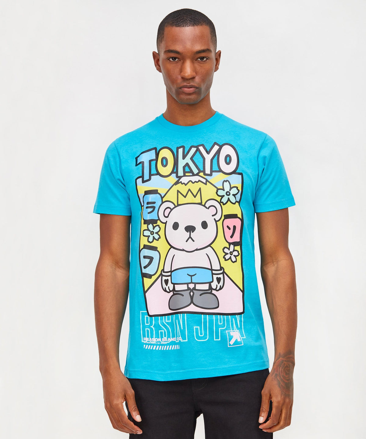 Neo Tokyo Bear Graphic Tee - Blue | Reason Clothing Premium