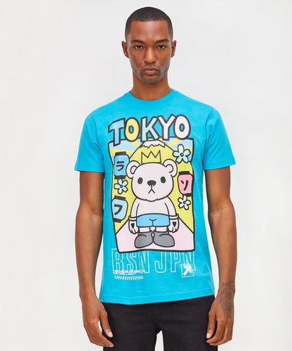 Neo Tokyo Bear Graphic Tee - Blue | Reason Clothing Premium