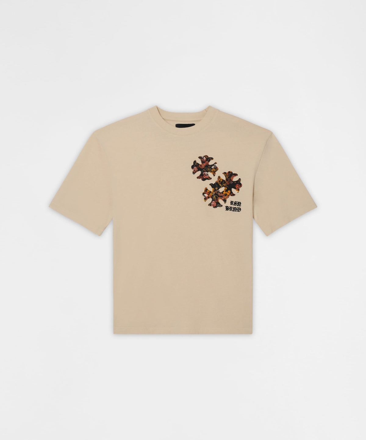 Cross Applique Short Sleeve Tee - Cream | Reason Clothing Classic