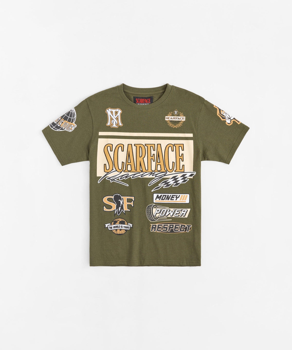 Scarface Racing Short Sleeve Tee - Olive Green | Reason Clothing New