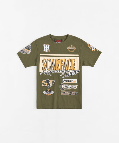 Scarface Racing Short Sleeve Tee - Olive Green | Reason Clothing New