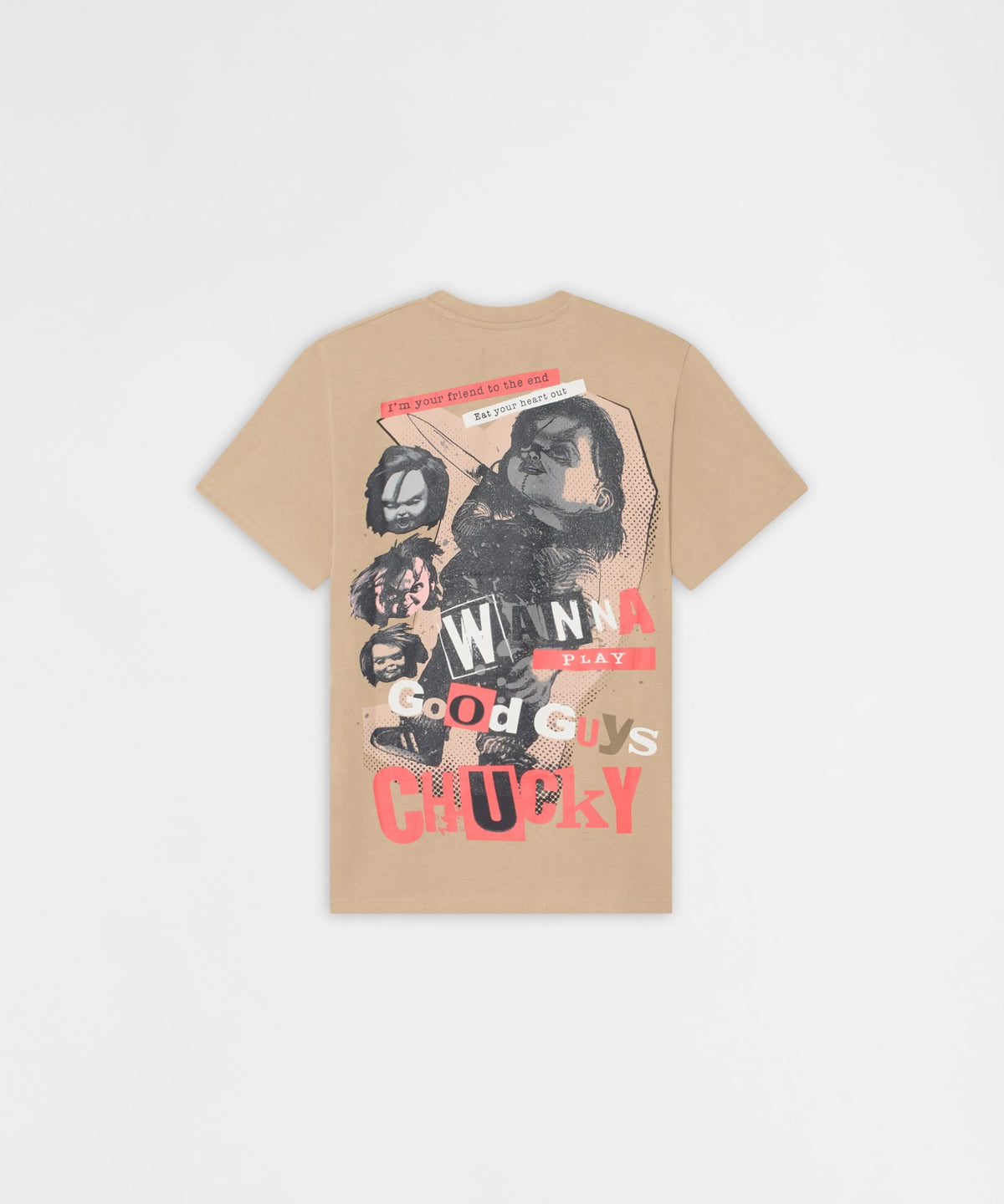 Chucky Eat Your Heart Out Embroidered Short Sleeve Tee - Khaki | Reason Clothing Premium