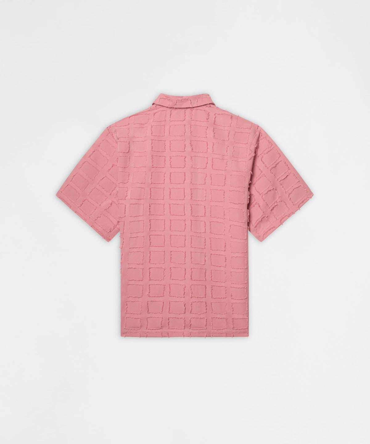 Textured Grid Pattern Button Down Shirt - Pink | Reason Clothing Deals