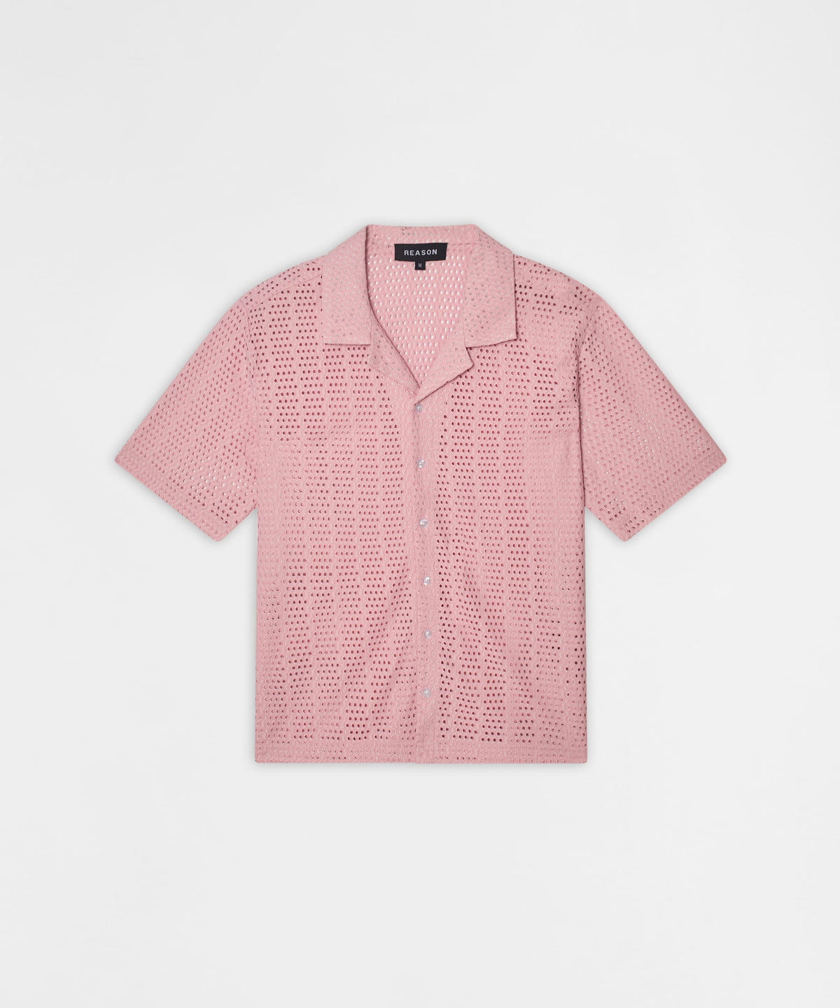 Riviera Button Down Knit Short Sleeve Shirt - Pink | Reason Clothing Trusted