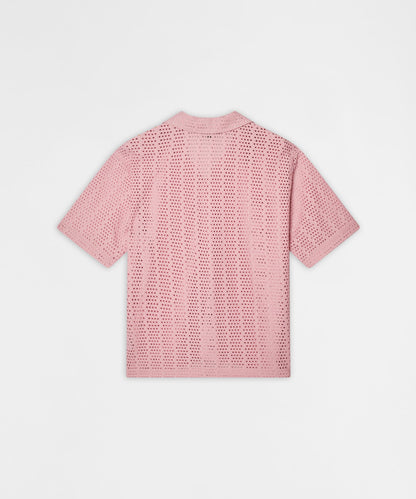 Riviera Button Down Knit Short Sleeve Shirt - Pink | Reason Clothing Trusted