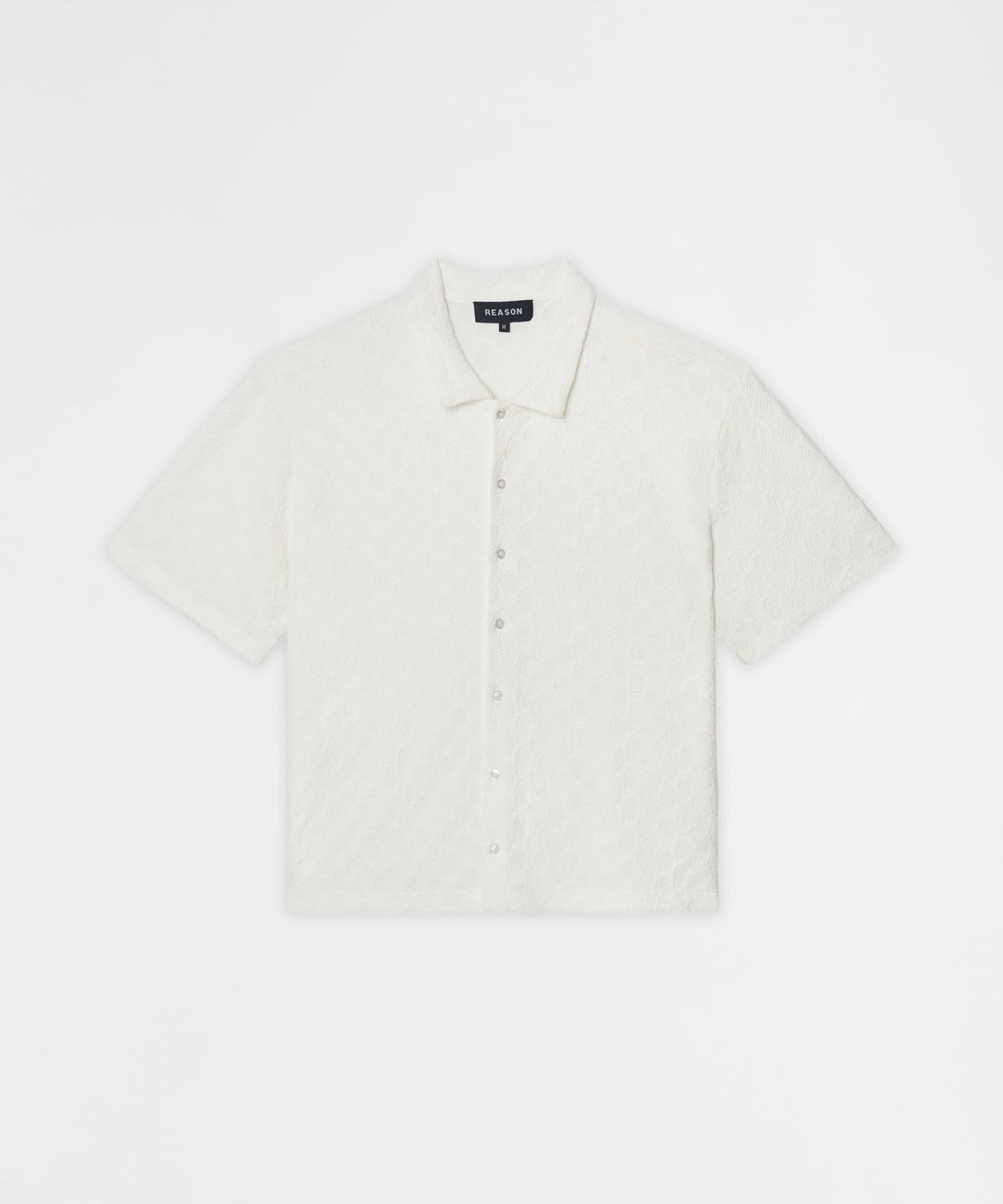 Textured Honey Comb Button Down Shirt - White | Reason Clothing Everyday