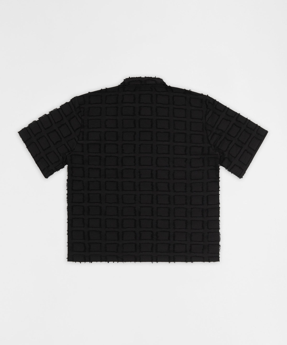 Textured Grid Pattern Button Down Shirt - Black | Reason Clothing Latest