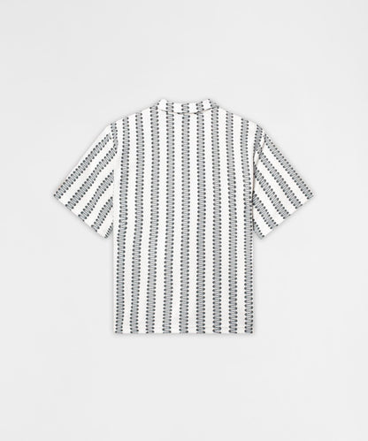 Textured Streamlined Button Down Shirt - Grey White | Reason Clothing Classic