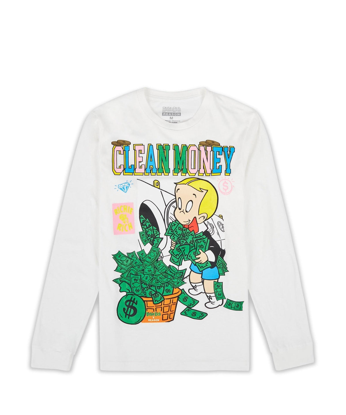 Richie Rich Clean Long Sleeve Tee - White | Reason Clothing Essential