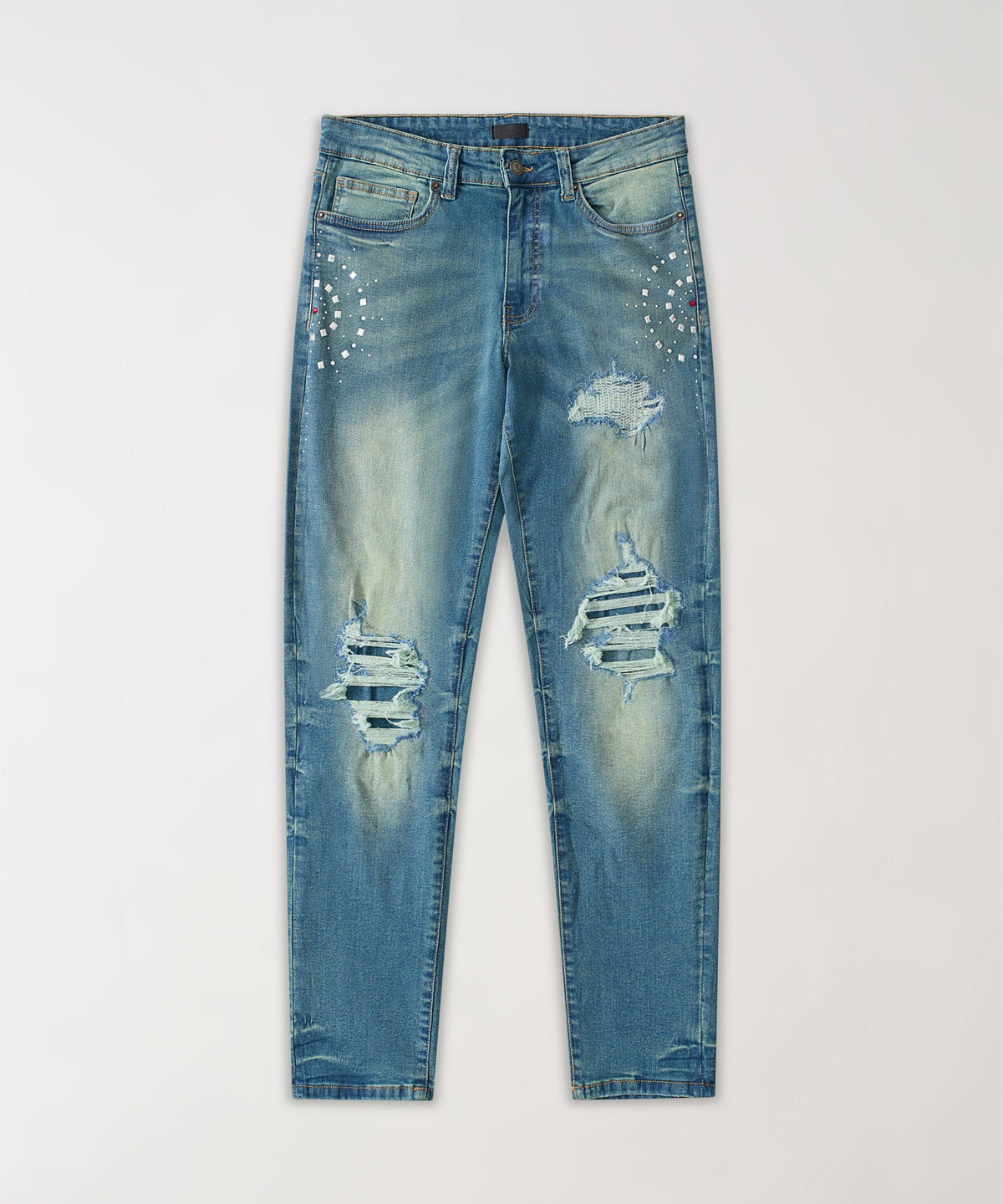 Starburst Studded Skinny Jeans - Dark Blue | Reason Clothing Signature