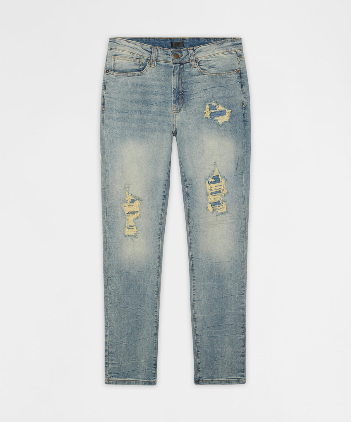 Essential Distressed Skinny Jeans - Medium Blue | Reason Clothing Customer Favorite