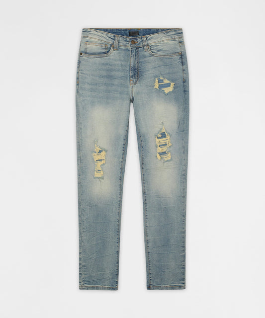 Essential Distressed Skinny Jeans - Medium Blue | Reason Clothing Customer Favorite