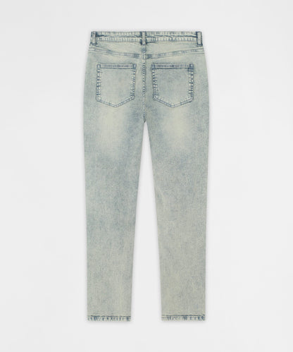 Panel Distressed Skinny Jeans - Blue | Reason Clothing Customer Favorite