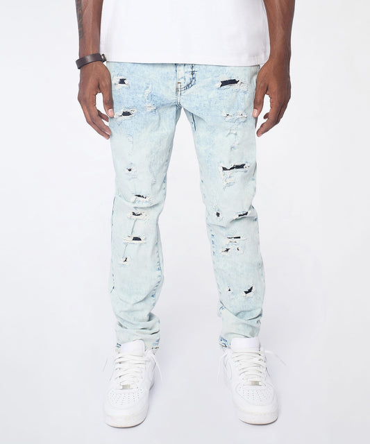Bleached Out Distressed Skinny Jean - Light Blue | Reason Clothing Classic