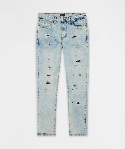 Bleached Out Distressed Skinny Jean - Light Blue | Reason Clothing Classic