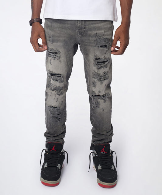 Breakaway Distressed Skinny Jeans - Dark Grey | Reason Clothing Great Value