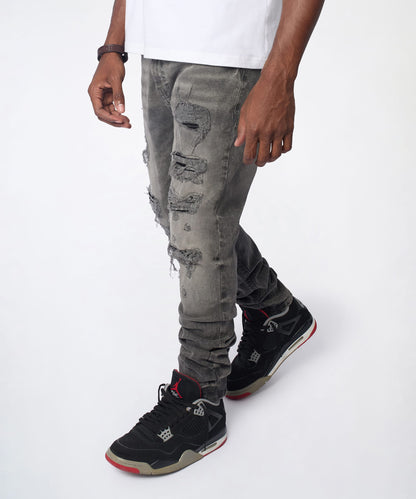 Breakaway Distressed Skinny Jeans - Dark Grey | Reason Clothing Great Value
