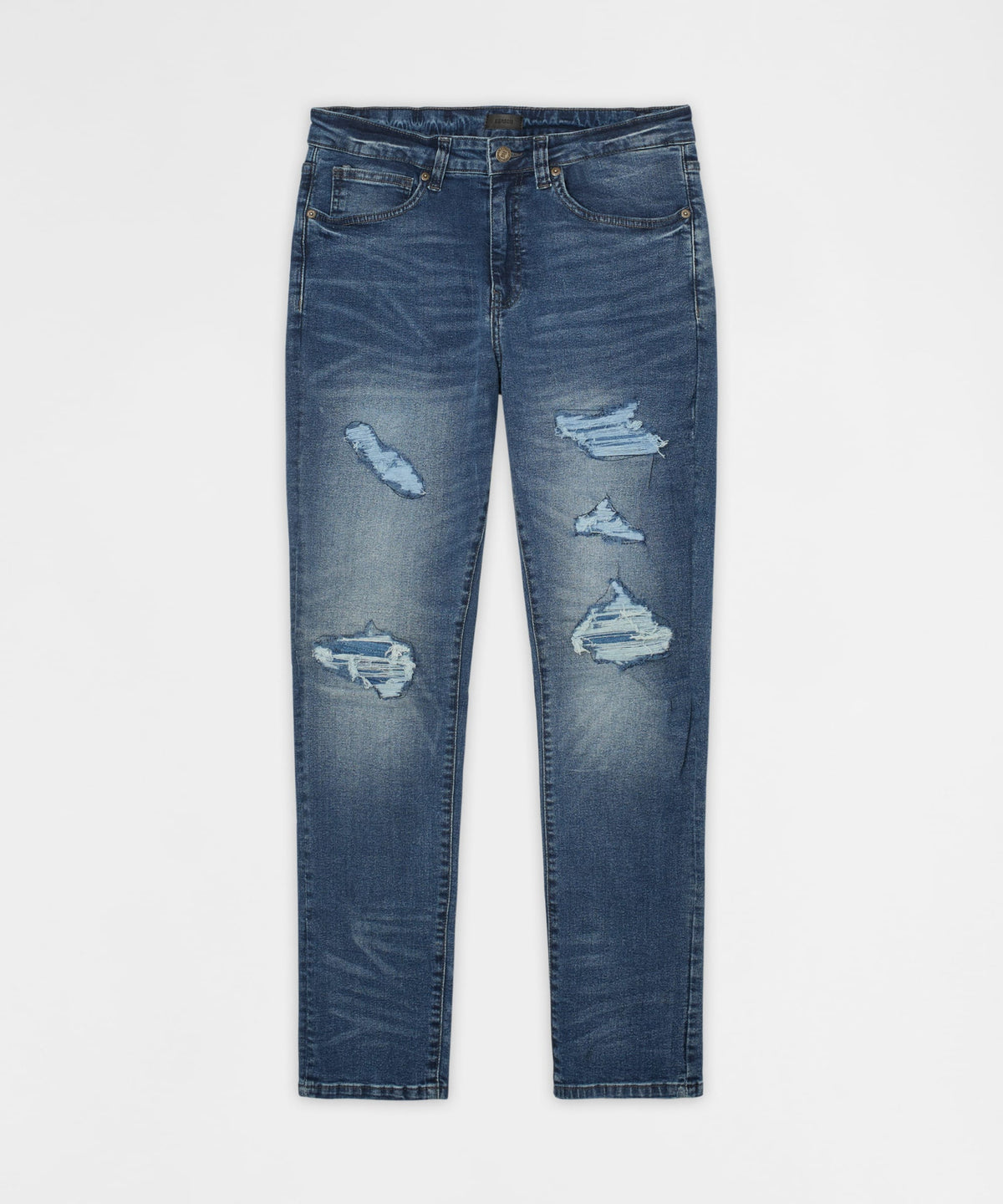 Classic Distressed Skinny Jeans - Medium Indigo | Reason Clothing New