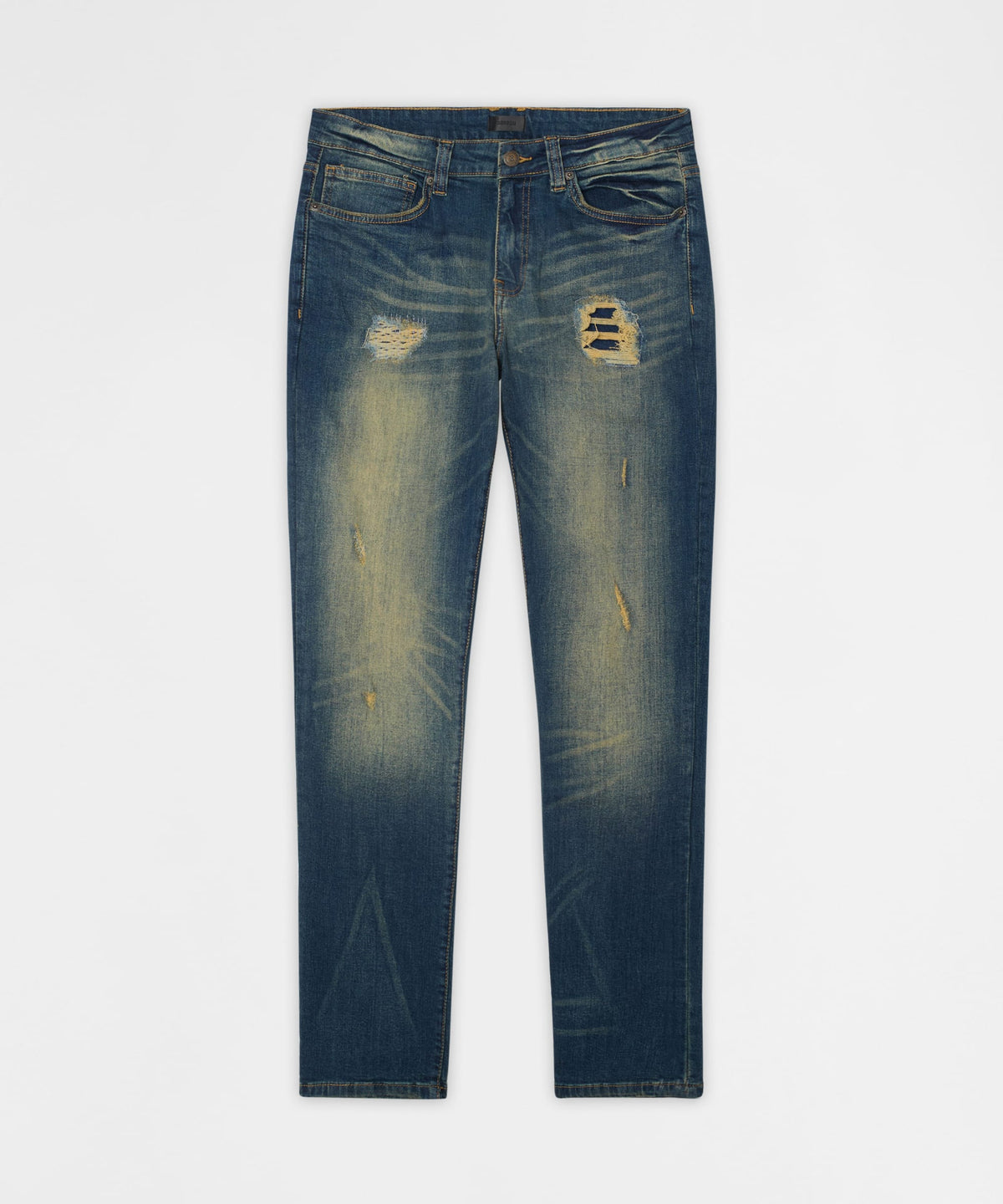Essential Distressed Skinny Jeans - Dark Blue | Reason Clothing Sale