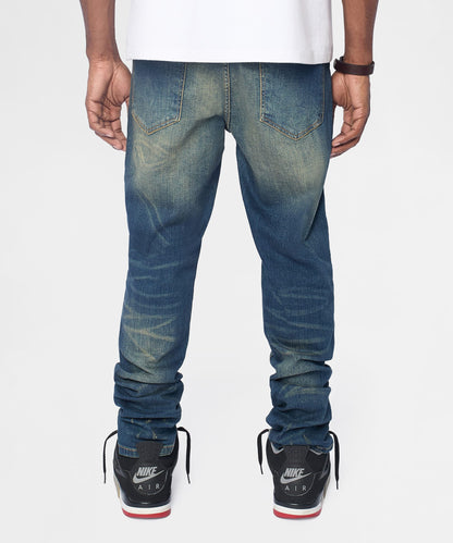 Essential Distressed Skinny Jeans - Dark Blue | Reason Clothing Sale