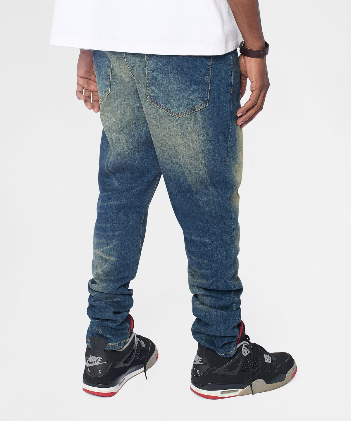 Essential Distressed Skinny Jeans - Dark Blue | Reason Clothing Sale