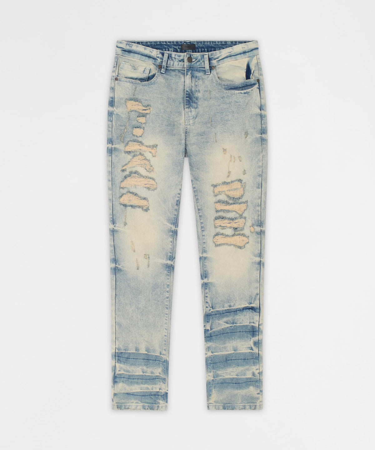 Shredded Moto Distressed Skinny Jeans - Medium Indigo | Reason Clothing Latest