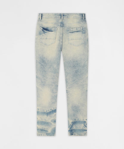 Shredded Moto Distressed Skinny Jeans - Medium Indigo | Reason Clothing Latest