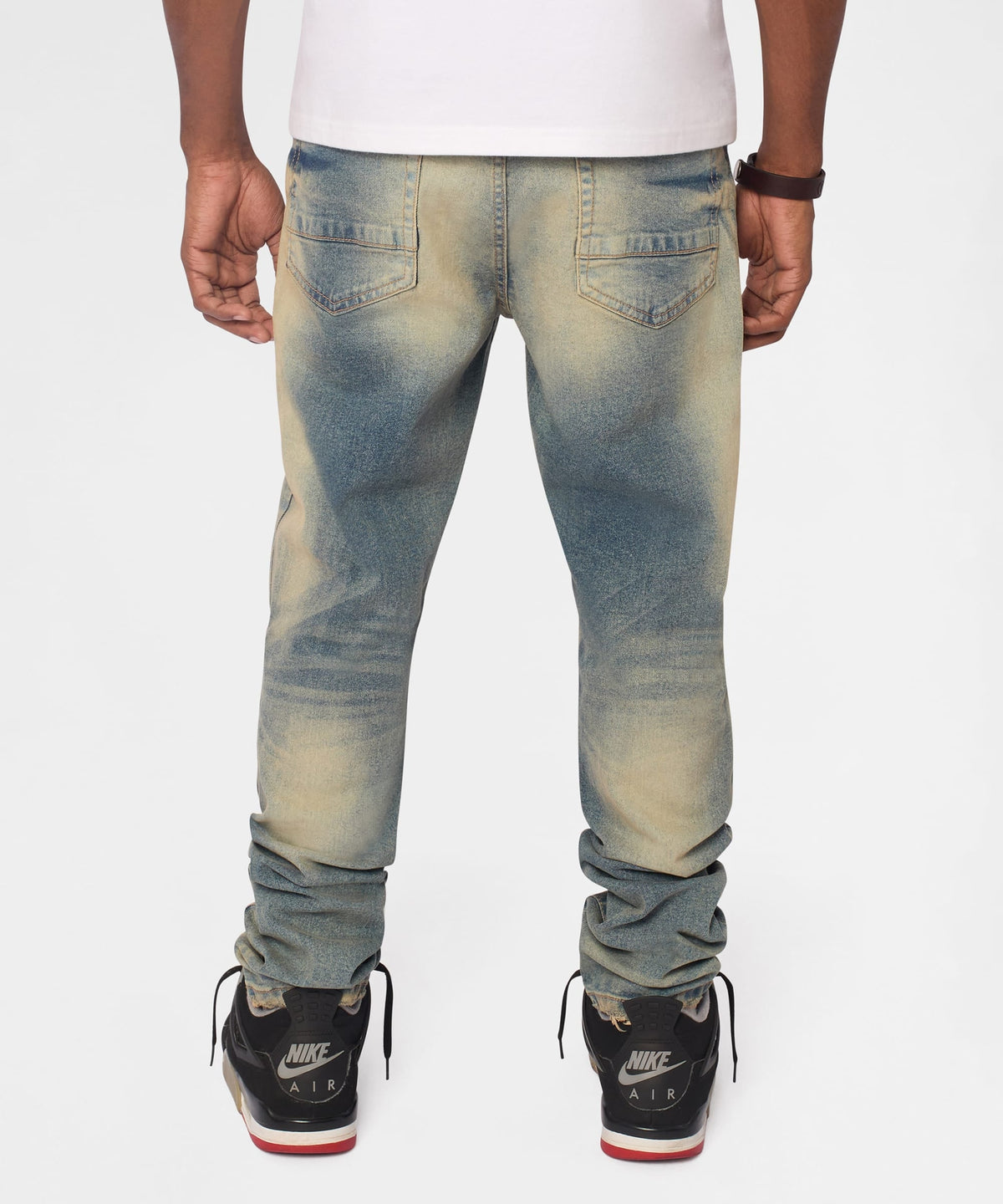 Drifter Distressed Skinny Jeans - Medium Indigo | Reason Clothing New