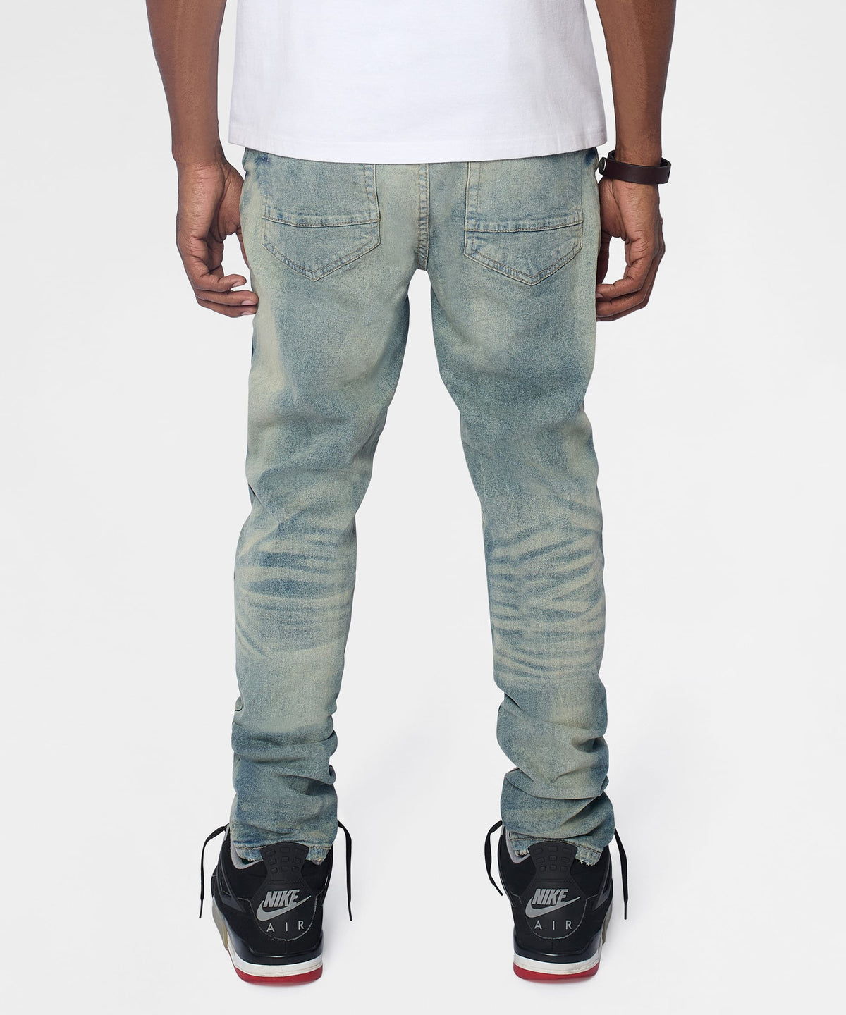 Drifter Distressed Skinny Jeans - Medium Indigo | Reason Clothing New