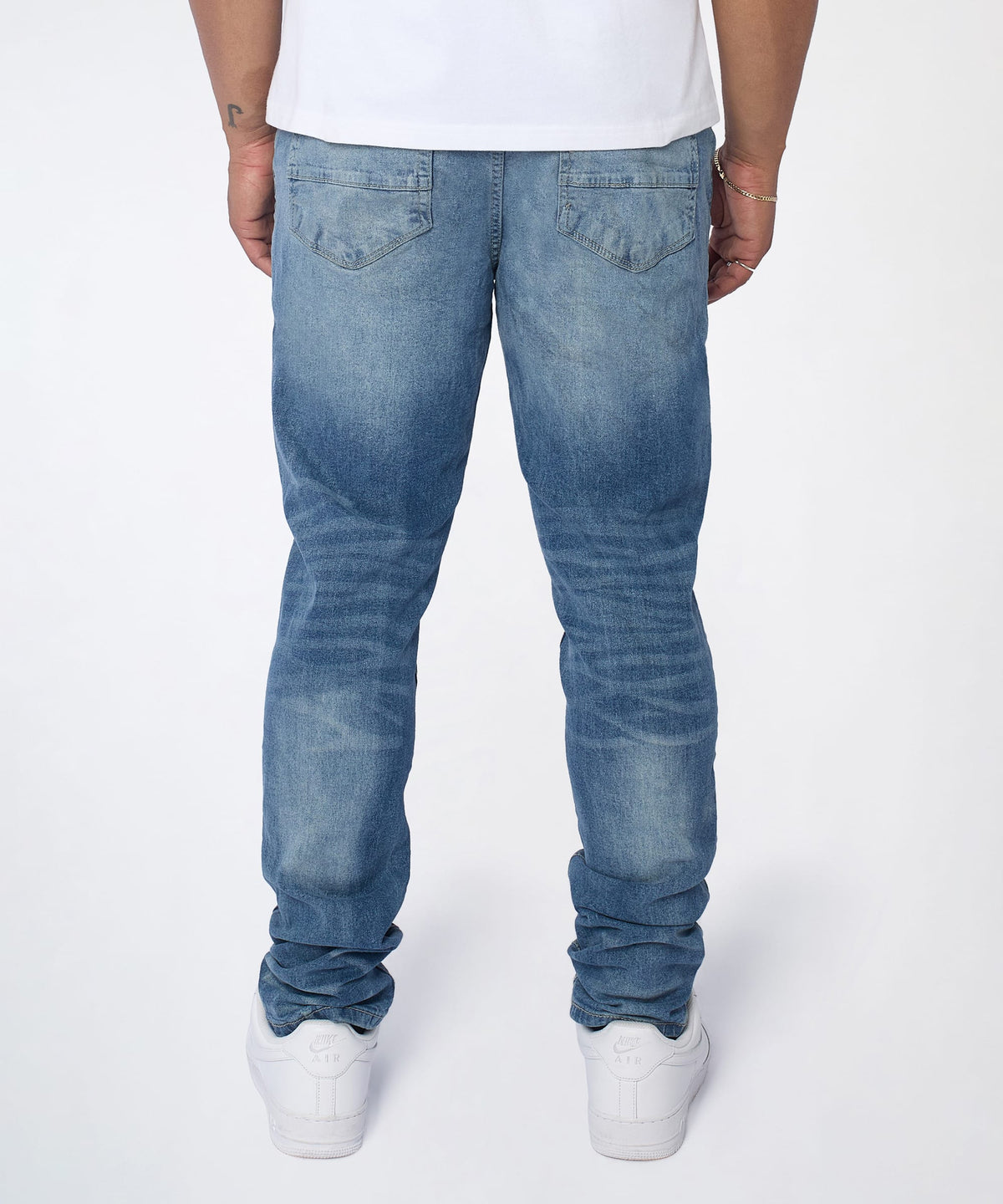 Rebel Distressed Skinny Jeans - Medium Indigo | Reason Clothing Signature