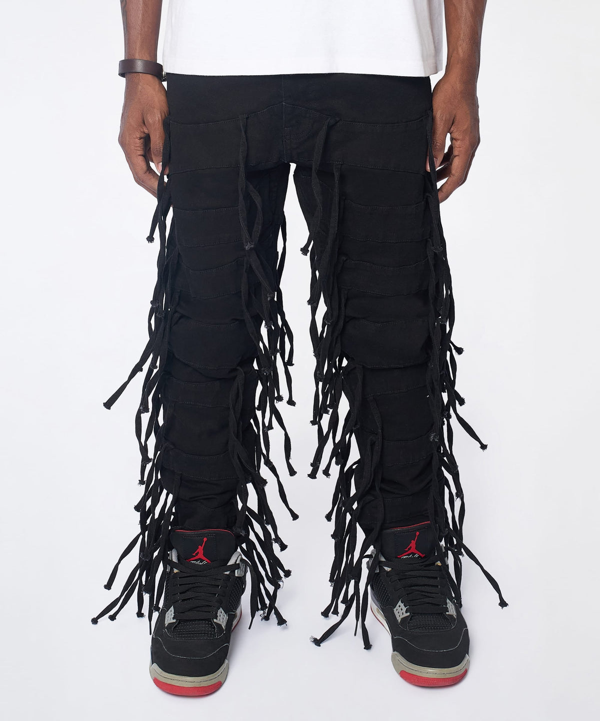 Fringe Skinny Jeans - Black | Reason Clothing Latest